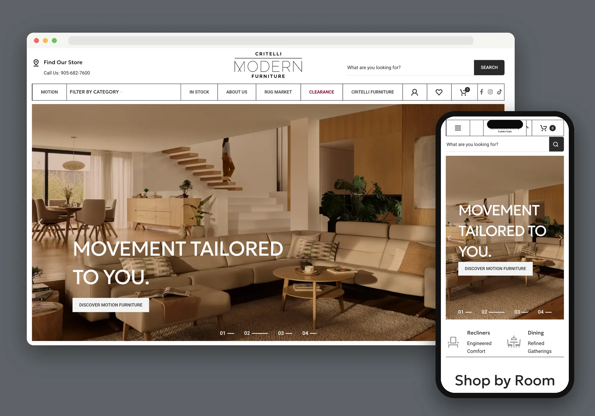 Critelli Modern website shown on desktop and mobile