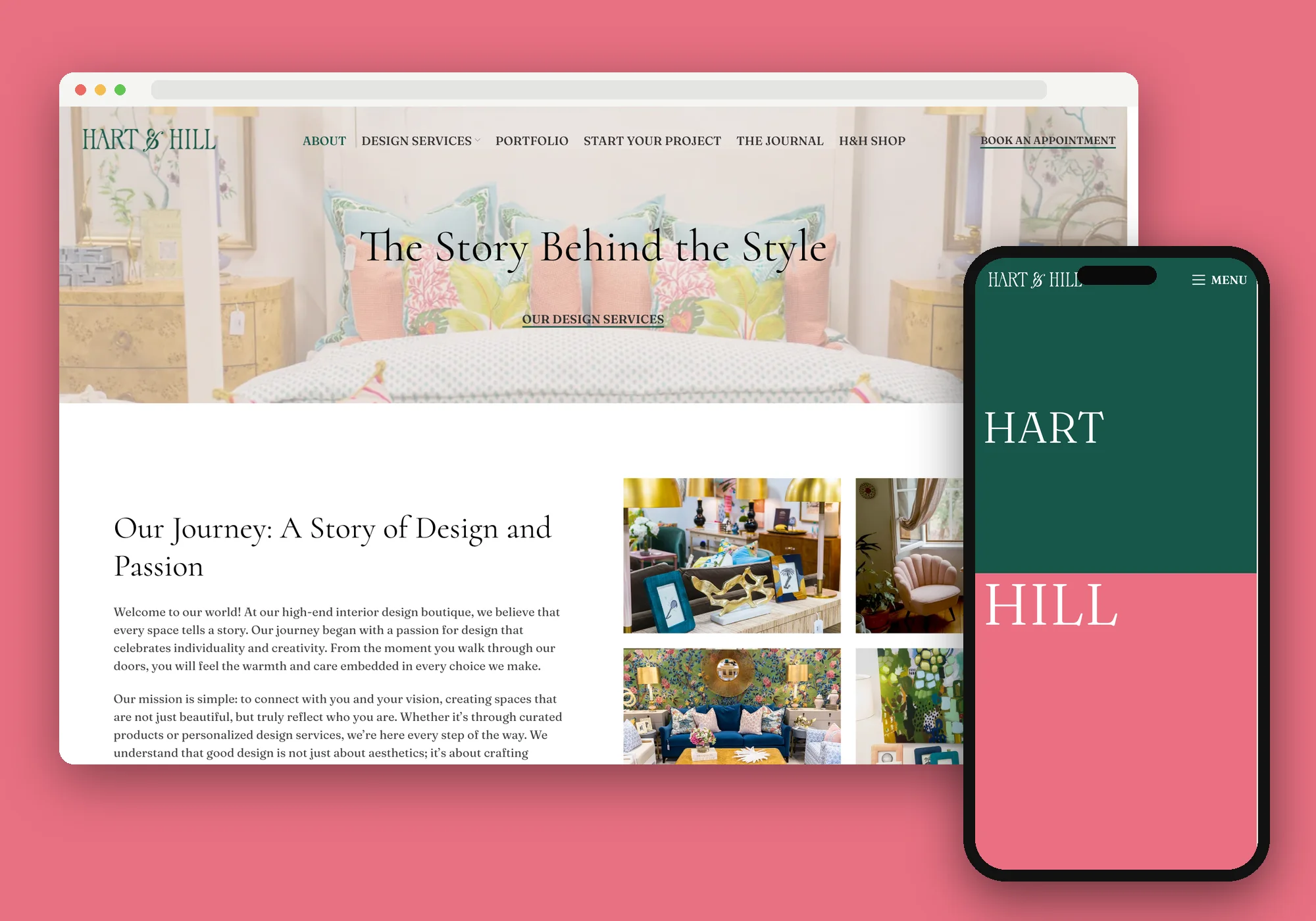 Hart & Hill website shown on desktop and mobile