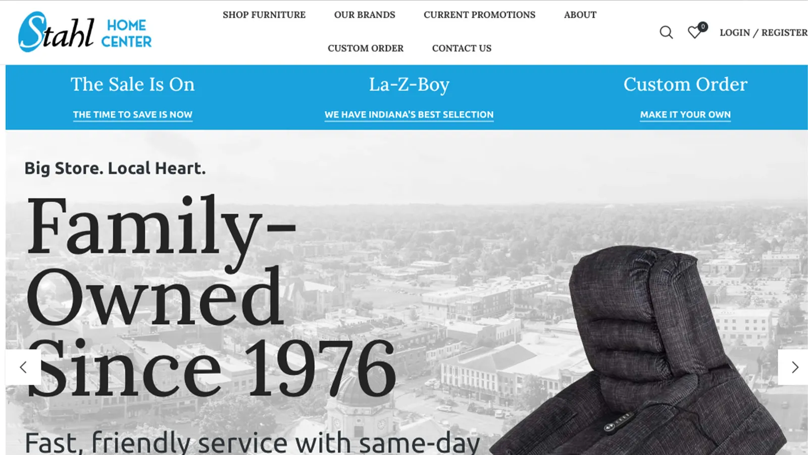 Stahl Home Center website homepage