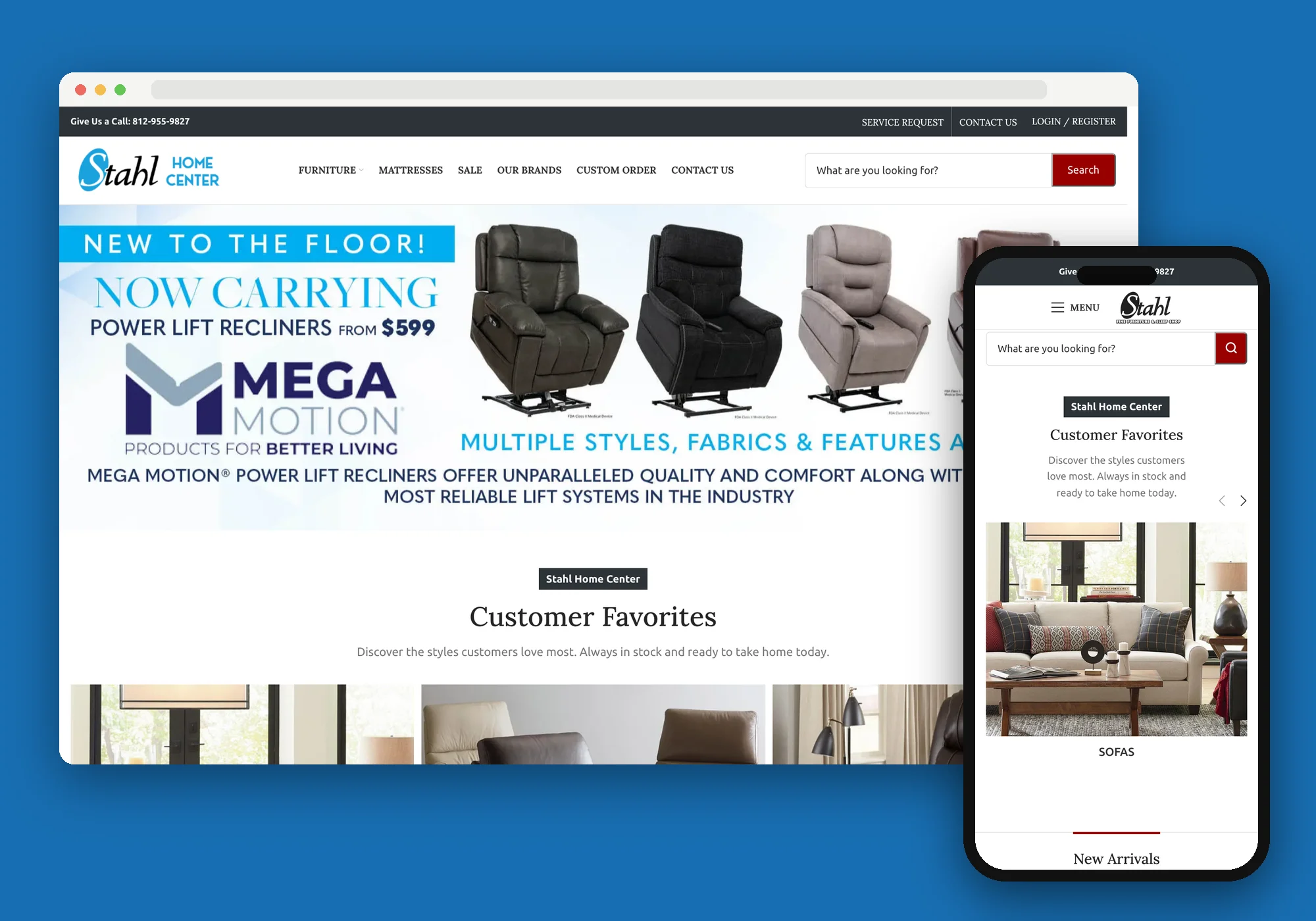 Stahl Home Center website shown on desktop and mobile